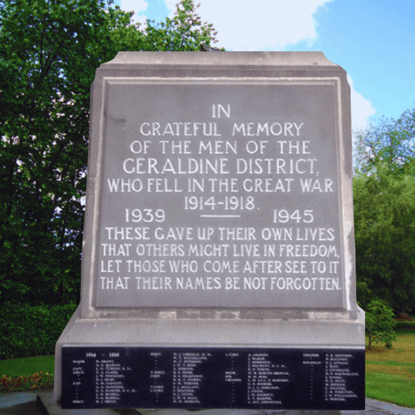 Geraldine cenotaph, Geraldine, South Canterbury