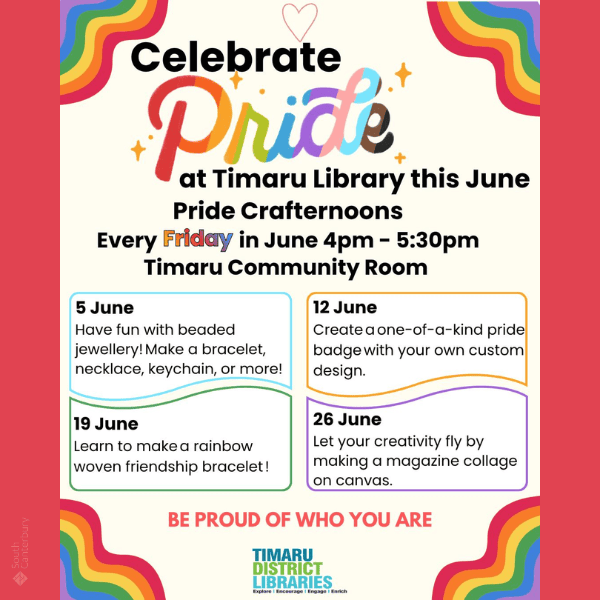 Celebrate Pride Timaru libraries 2026