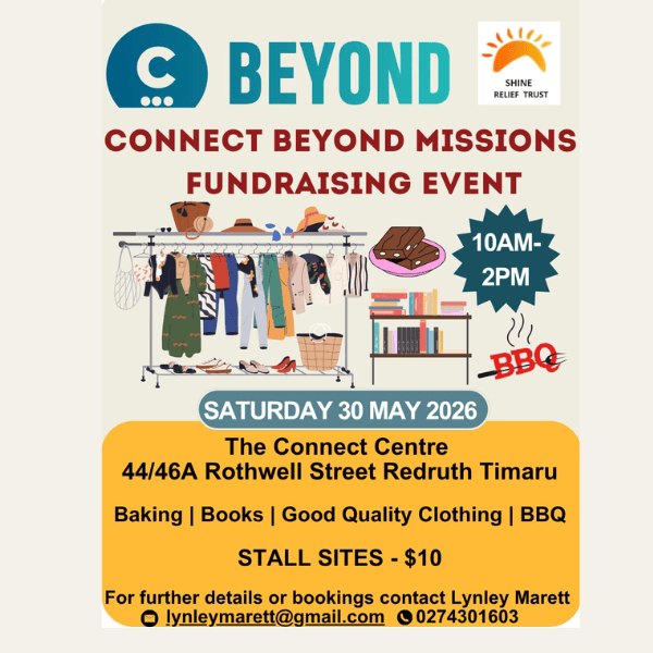Connect Beyong Missions Shine relief Trust Fundraining event Garage sale