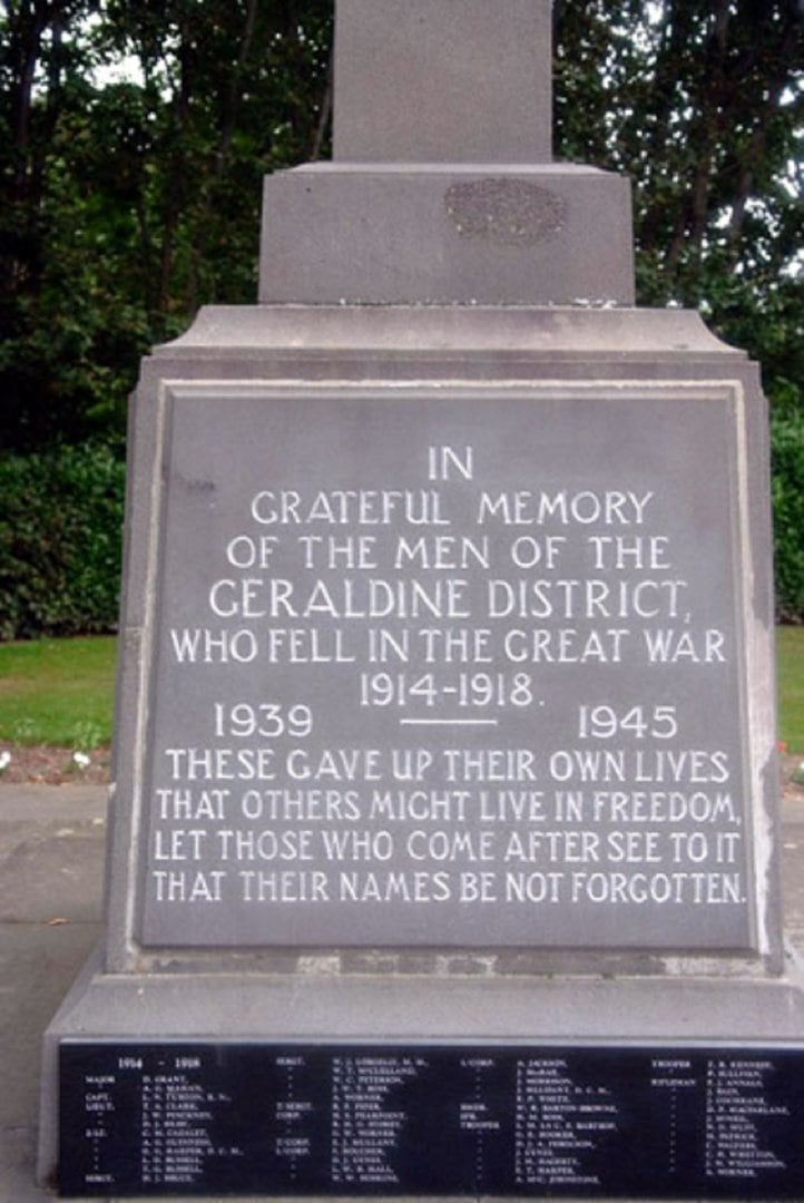 Geraldine Cenotaph (Eventfinda)