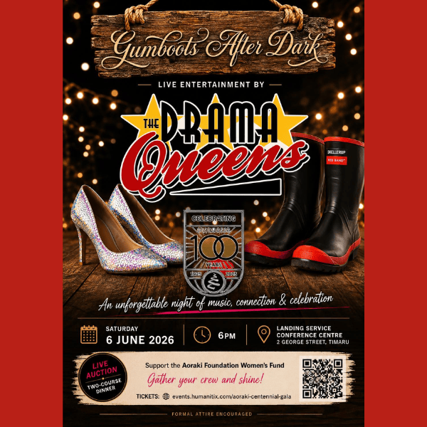 Gumboots after dark 6 June 2026 Rural Women NZ Drama Queens