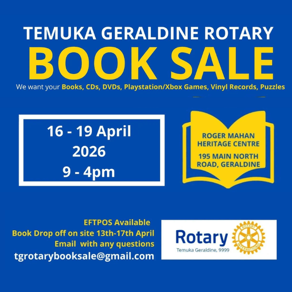 temuka geraldine rotary book sale